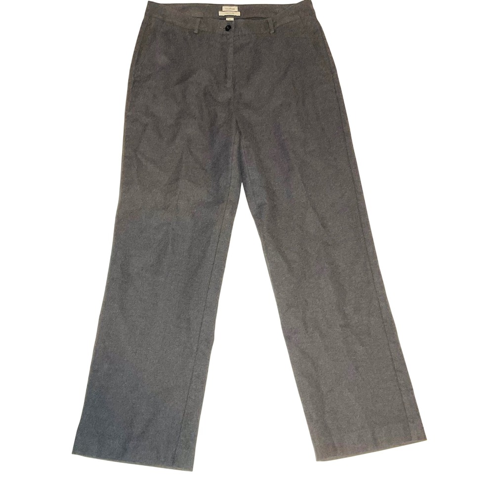 L.L. Bean Women's Classic fit gray cotton twill trousers pants 266711 career 10